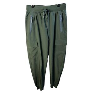 LJBJN Women's Cargo Pockets Ultra Lightweight Jogger Army Green Pants size small